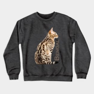 Bengal Breed Cat Dad Leopard Pattern Spotted Kitty Crewneck Sweatshirt